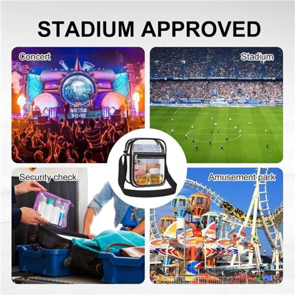 Clear Stadium-Approved Purse Transparent Crossbody Bag for Events or Concerts - Picture 6 of 7